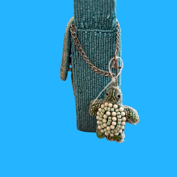 Turtle Beaded Bag Blue New Release NWT Beaded Purse - Picture 5 of 7